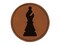 Chess Bishop Piece Round Iron-On Engraved Faux Leather Patch Applique - 2.5"
